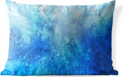 Produktbild von MuchoWow® Outdoor Kissen - Aquarell - Blau - Muster - 60x40 cm - Wetterfest - Lounge Kissen - Zierkissen - Kissen für Innenräume