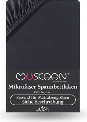Produktbild von Mikrofaser Spannbettlaken 180x200 cm - 200x200 cm Betttuch Laken schwarz