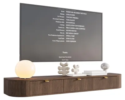 Immagine prodotto di Selsey Coru Slim: Mobile sospeso per TV con 3 cassetti, finitura effetto legno di quercia, 175 cm