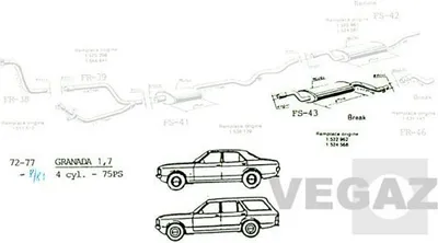 Produktbild von VEGAZ FS-43 Endschalldämpfer für FORD Granada Kombi (GGNL) Auspuff