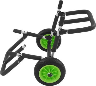 Image de Chariot de transport pour kayak et SUP - Chariot en aluminium pour canoë - Pour 2 kayaks/planches de SUP - Roues de 25,4 cm - Longueur 60 cm - Poids 3,32 kg - Vert
