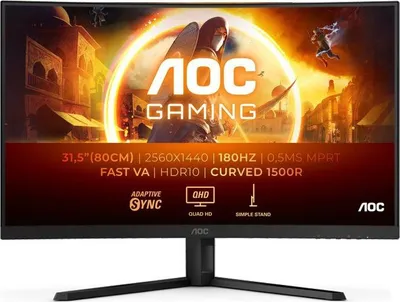 Produktbild von Gaming Monitor, AOC CQ32G4VE, 32 Zoll, Curved, QHD, 180Hz, 0.5ms, Fast VA Panel, Adaptive-Sync, HDR10