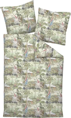 Produktbild von Janine Design Mako-Satin-Bettwäsche-Garnitur MILANO 45100 Farbe dschungel Größe 135x200+80x80