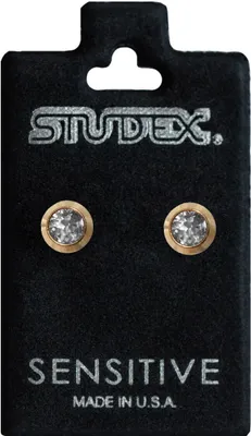 Produktbild von Studex Sensitive Chirurgenstahl Ohrstecker vergoldet mit April-Kristall 2-3mm Größe - 2 mm