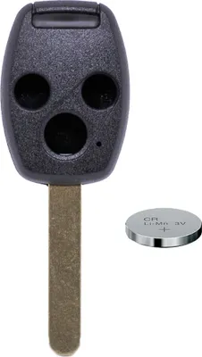 Produktbild von Auto Schlüssel Funk Fernbedienung 1x Gehäuse 3 Tasten + 1x Rohling HON66 + 1x CR1616 Batterie kompatibel mit Honda