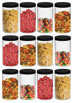 Image de Akada Lot de 12 Boîtes de Rangement Plastique 1500ml PET