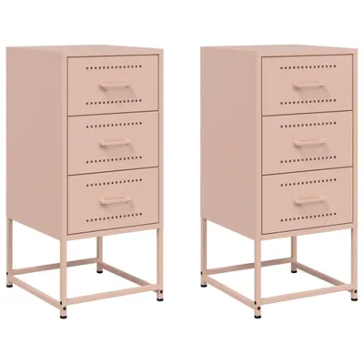 Produktbild von Nachttische 2 Stk. Rosa 36x39x78 cm Stahl