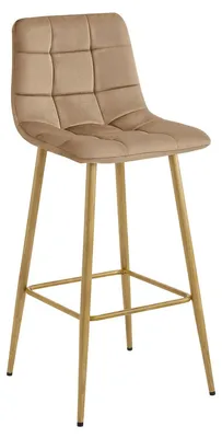 Immagine prodotto di Sgabello Arceto in velluto marrone con gambe in legno