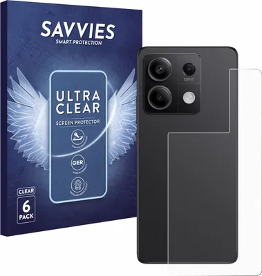 Produktbild von 6x Für Xiaomi Redmi Note 13 Pro 5G (Rückseite) Schutzfolie Savvies Displayschutz Display Schutz Folie Klar Transparent