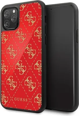 Produktbild von Guess Apple Tasche GUHCN584GGPRE iPhone 11 Pro rot/rot Hartschale 4G Double Layer Glitter