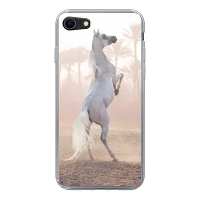 Produktbild von MuchoWow® Handyhülle Schutzhülle Hülle für iPhone 8 Pferd - Sand - Palme Silikon Softcase Handy Hülle - Schutzhaube