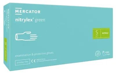 Produktbild von Einweghandschuhe Mercator Nitril grün Größe S 100 Stück für Hygiene für Arbeit
