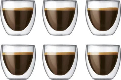 Produktbild von 6er set doppelwandige gläser 8cl Bodum 4557-10-12