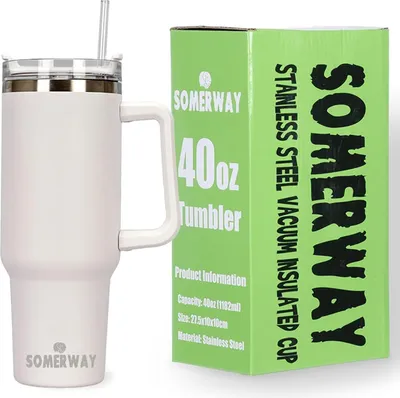 Produktbild von Somerway 1182ml 40oz Thermobecher Edelstahl Isolierbecher mit Griff und