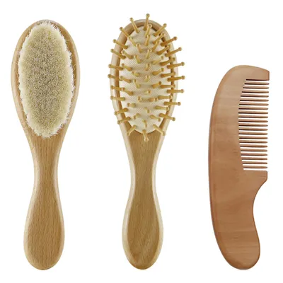 Produktbild von Bürstenset für Babys - Holz - 3-teilig