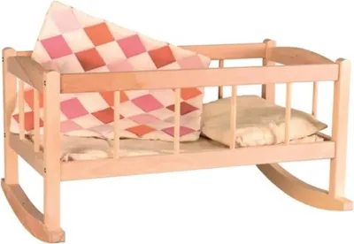 Image de Egmont Toys Berceau en bois avec couverture 50x30x27 cm