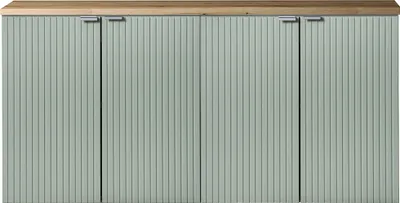 Produktbild von Doppel-Waschtischunterschrank 120cm, grün und Eiche, NEWPORT-56-GREEN