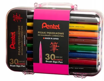 Produktbild von Pentel SES15 Brush Pens Pinselstifte Set 30 Farben Kalligrafie