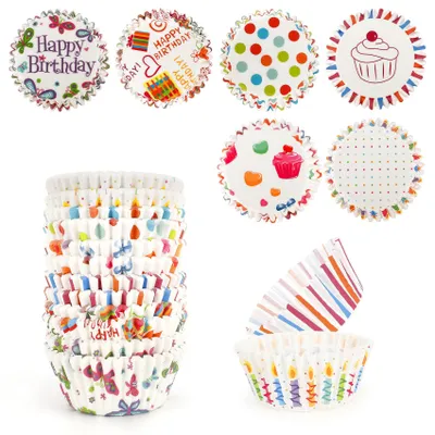 Image de Moules à muffins en papier - 300 pièces - Moules pour cupcakes et pâtisseries - Assortiment de couleurs