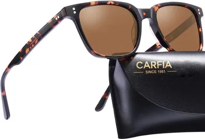 Produktbild von CARFIA Herren Sonnenbrille Polarisiert Rechteckig Acetat UV-Schutz