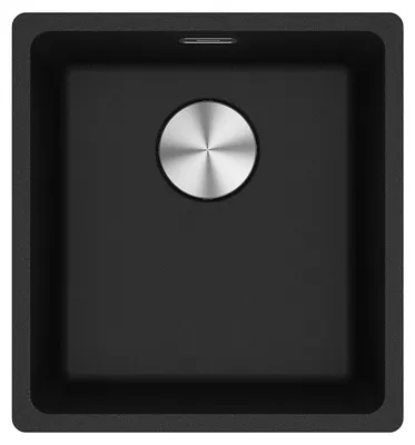 Zdjęcie produktu dla Franke Maris zlewozmywak podblatowy Fragranit komora MRG 110-37 Onyx przycisk stal szlachetna od 45 cm 125.0683.056