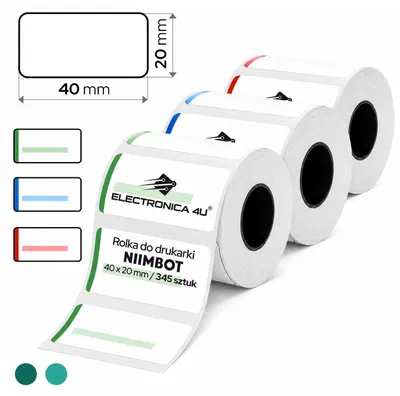 Produktbild von 3 Stück selbstklebende Thermotransferetiketten für Niimbot M2, M2_H, M3, Größe 40x20 mm