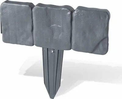 Produktbild von Kunststoff-Gartenpalisade Splitstein grau 2,4 m
