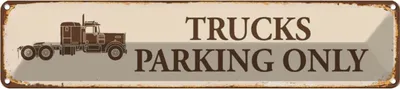 Produktbild von vianmo Blechschild 10x46 cm Trucks parking only Parkplatzschild