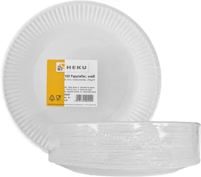 Produktbild von 100 Stück Pappteller 23 cm Einwegteller für Snacks und Partys