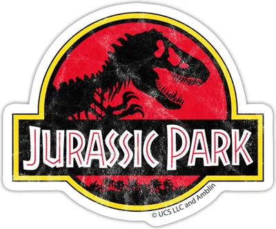 Produktbild von Spreadshirt Jurassic Park Klassisches Logo Sticker Aufkleber, 10 x 10 cm, Mattweiß