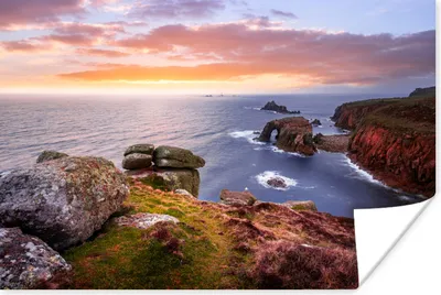 Produktbild von MuchoWow® Poster Ein Sonnenuntergang entlang der Steilküste von Cornwall 30x20 cm - Plakate - Print