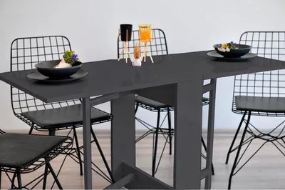 Produktbild von Dekornik Esstisch ausziehbar MDF Anthrazit 134 x 60 x 72 cm
