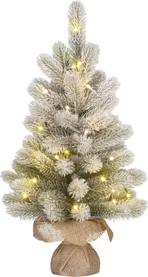 Zdjęcie produktu dla Black Box Trees Nagoya Sztuczna choinka z juty z oświetleniem LED i funkcją timera - H60 x Ø44 cm - Zielony