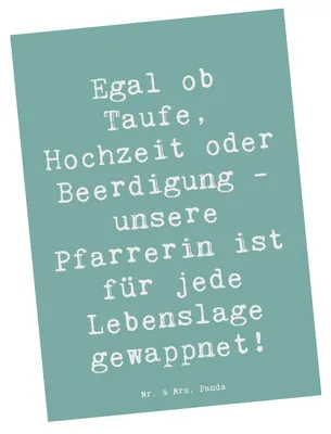 Produktbild von Mr. & Mrs. Panda Grußkarte Spruch Pfarrerin Immer Da - Meeresbrise - Geschenk, Hingabe, Ansichtskarten, Ansichtskarte, Postkarte, kreative Geschenke, Zeremonien, Hochzeit