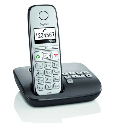 Produktbild von Gigaset E310A, DECT-Telefon, Freisprecheinrichtung, 120 Eintragungen, Anrufer-Identifikation, Schwarz, Grau