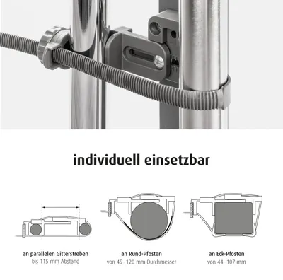 Produktbild von reer StairFlex Geländerbefestigungsset, Geländerbefestigung, Zubehör, Montage von Treppengittern, Anthrazit, 46906