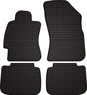 Produktbild von Gummifußmatten passend für Subaru Outback V (Combo, Bj. 2014-2019) – schwarz, passgenau, mit Befestigungen set 4 Stk. - Gummi-Automatten