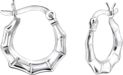 Produktbild von 925 Sterling Silber Creolen Ohrringe 14mm mit französischem Verschluss