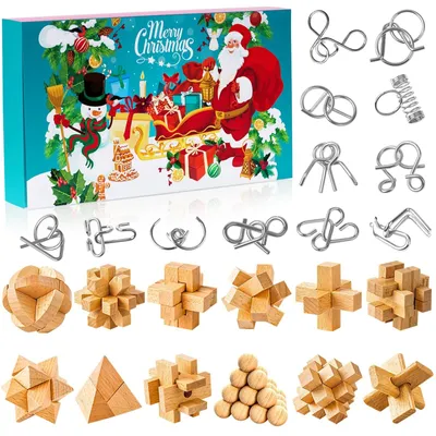 Obrázek produktu pro Adventní kalendář 2026 Hlavolamy Puzzle Hádanky Dárky pro děti