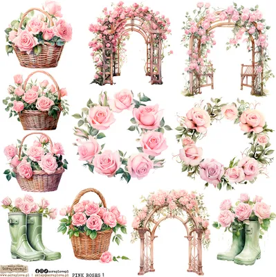 Produktbild von AUFKLEBER ScrapLove Dekor Stickers -  Pink Roses 1