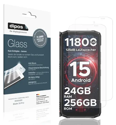 Produktbild von 2x Schutzfolie für DOOGEE Blade 20 Pro matt - Anti-Shock 9H Folie dipos Glass Kunststoffglas