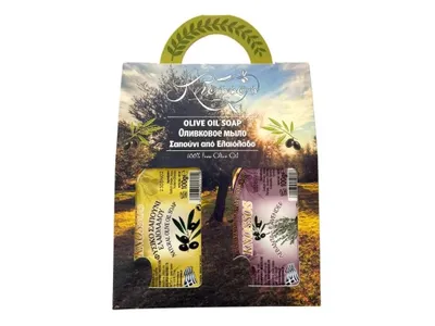 Imagen del producto de Knossos. Set de regalo. Jabón de oliva blanco, 100 g + lavanda, 100 g