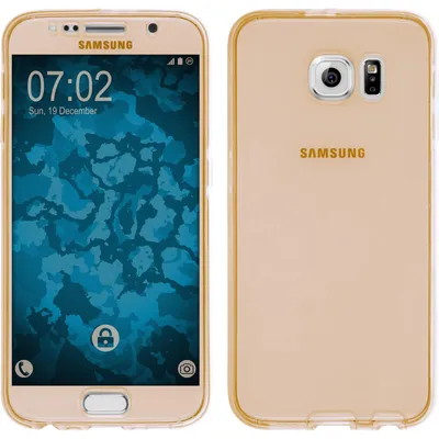 Produktbild von PhoneNatic Case kompatibel mit Samsung Galaxy S6 - gold Silikon Hülle 360° Fullbody Cover