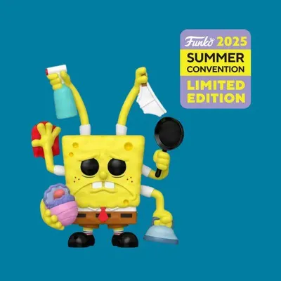 Obrázek produktu pro Funko Pop! SpongeBob SquarePants – SpongeBob uklízí (15 cm) #2001 (exkluzivní edice pro letní sraz 2025)