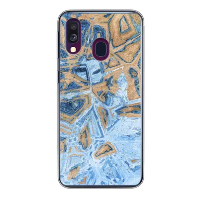 Produktbild von MuchoWow® Handyhülle Schutzhülle Hülle für Samsung Galaxy A40 Marmor - Farbe - Gold - Blau Silikon Softcase Handy Hülle - Handy-Tasche