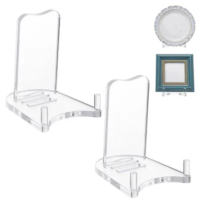Acryl-Displayständer 2er-Set, transparent, 12,1x8,8x2,8 cm