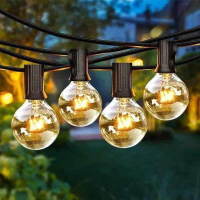 Immagine prodotto di Illuminazione esterna - Illuminazione da giardino - Resistente alle intemperie - 28 lampadine - Bianco caldo - 8 m