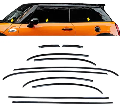 Für Mini F56 Dechrome Zierleisten Fensterleisten Fensterrahmen Schwarz Glanz in der Farbe Piano von Carparts-Online GmbH