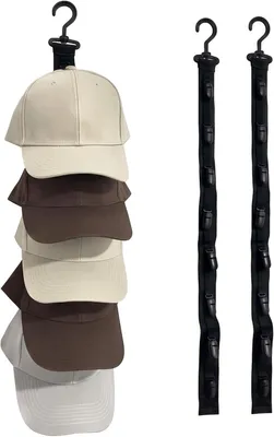 Imagen del producto de Soportes para sombreros, 2 unidades, con 8 clips por soporte, autoadhesivos, para la cocina