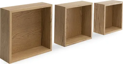 Produktbild von KALISI Wandregale 3er-Set, Wildeiche Holznachbildung, verschiedene Größen